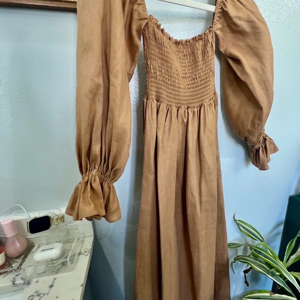 Petal & Pup Tan Long Sleeve Dress